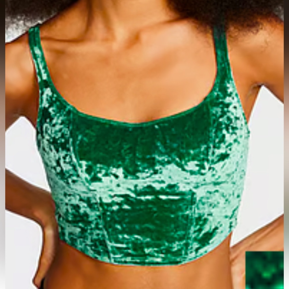 Velvet Lightly Lined Crop Top